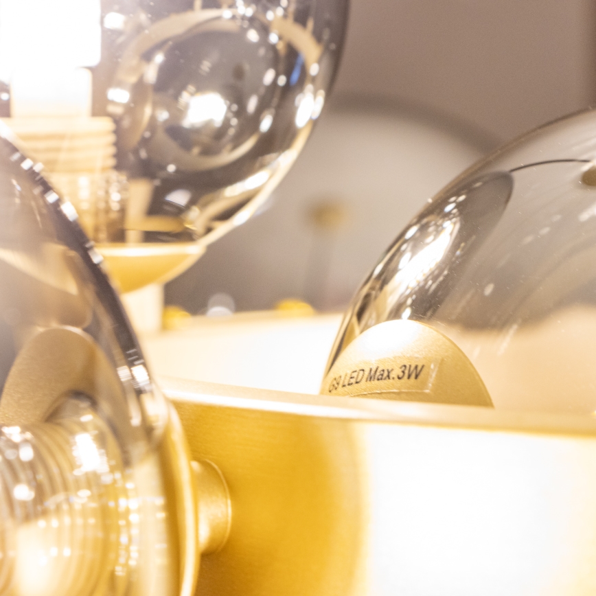 Brilagi - LED Lustr na lanku MILLA 15xG9/3W/230V zlatá/kouřová