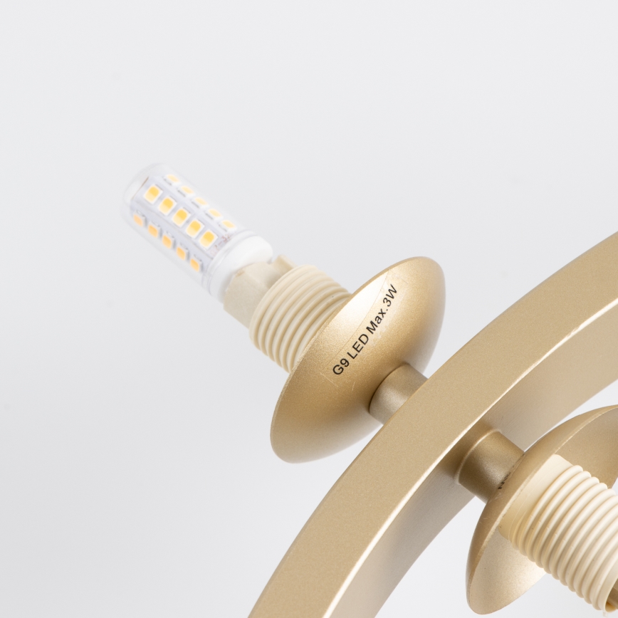 Brilagi - LED Lustr na lanku MILLA 15xG9/3W/230V zlatá/kouřová