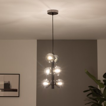 Brilagi - LED Lustr na lanku MILLA 6xG9/3W/230V černý chrom/kouřová