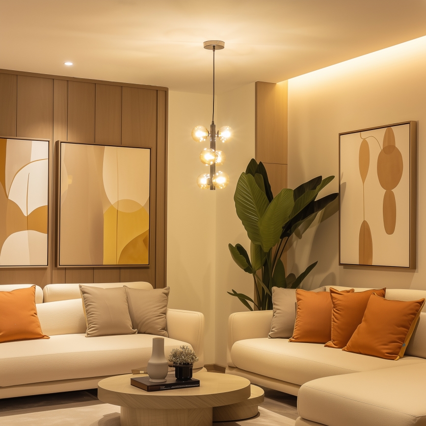 Brilagi - LED Lustr na lanku MILLA 6xG9/3W/230V černý chrom/zlatá