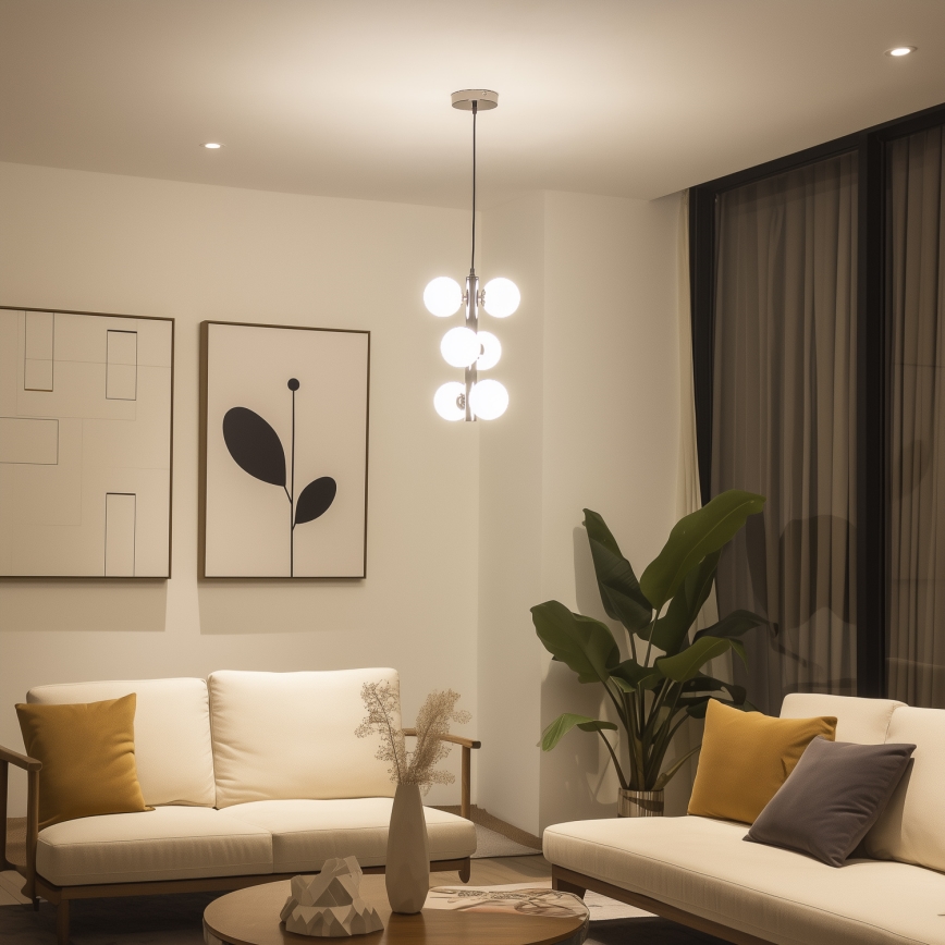 Brilagi - LED Lustr na lanku MILLA 6xG9/3W/230V lesklý chrom/bílá