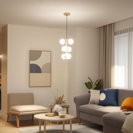 Brilagi - LED Lustr na lanku MILLA 6xG9/3W/230V zlatá/bílá