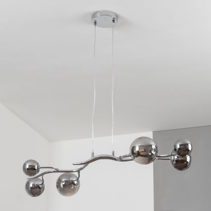 Brilagi - LED Lustr na lanku MISTEL 6xG9/3W/230V černý chrom/kouřová