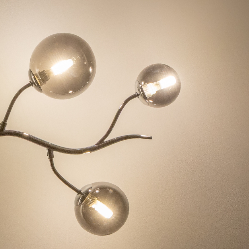 Brilagi - LED Lustr na lanku MISTEL 6xG9/3W/230V černý chrom/kouřová