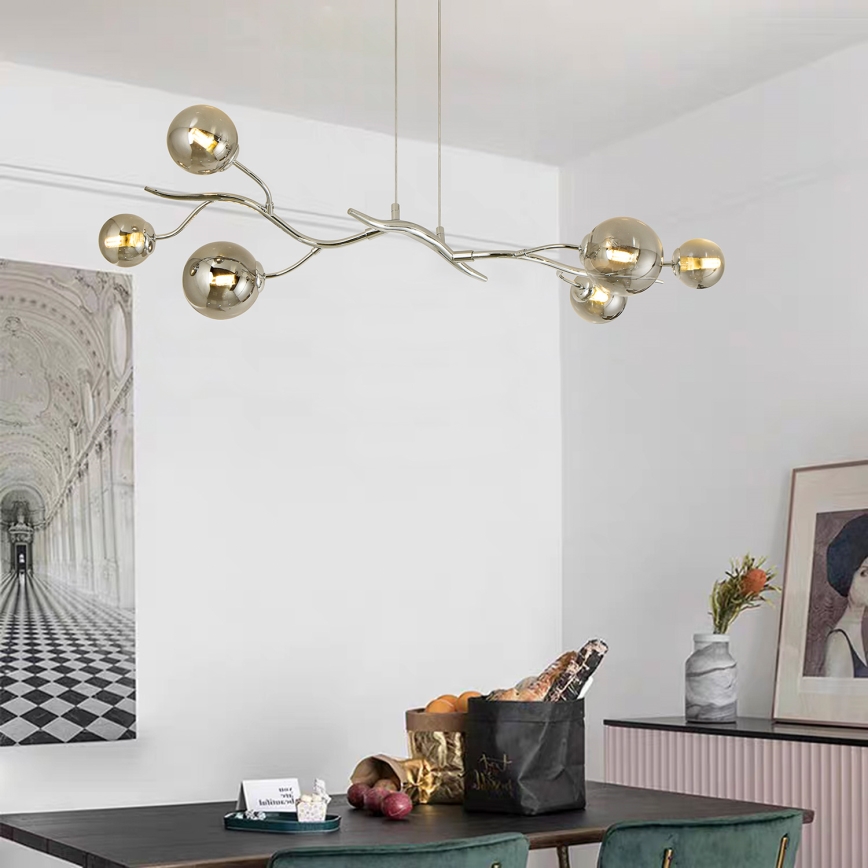 Brilagi - LED Lustr na lanku MISTEL 6xG9/3W/230V lesklý chrom/kouřová
