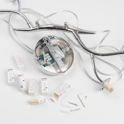 Brilagi - LED Lustr na lanku MISTEL 6xG9/3W/230V lesklý chrom/kouřová