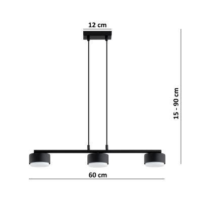Brilagi - LED Lustr na lanku MONO 3xGX53/30W/230V černá