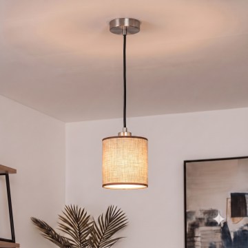 Brilagi - LED Lustr na lanku NUBILA 1xE27/60W/230V pr. 14 cm černá/hnědá