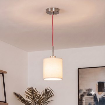 Brilagi - LED Lustr na lanku NUBILA 1xE27/60W/230V pr. 14 cm červená/krémová