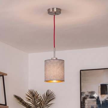 Brilagi - LED Lustr na lanku NUBILA 1xE27/60W/230V pr. 14 cm červená/šedá