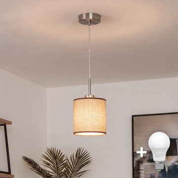 Brilagi - LED Lustr na lanku NUBILA 1xE27/60W/230V pr. 14 cm hnědá