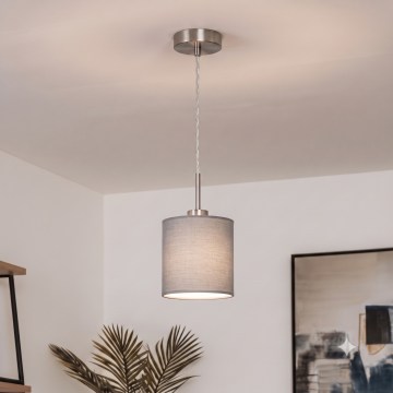 Brilagi - LED Lustr na lanku NUBILA 1xE27/60W/230V pr. 14 cm světle šedá