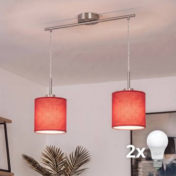 Brilagi - LED Lustr na lanku NUBILA 2xE27/60W/230V červená