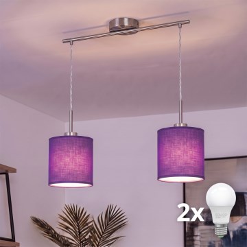 Brilagi - LED Lustr na lanku NUBILA 2xE27/60W/230V fialová