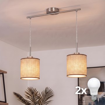 Brilagi - LED Lustr na lanku NUBILA 2xE27/60W/230V hnědá