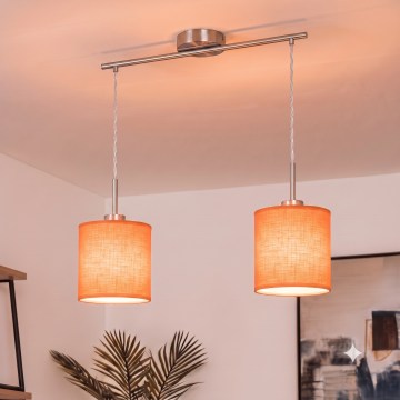 Brilagi - LED Lustr na lanku NUBILA 2xE27/60W/230V oranžová