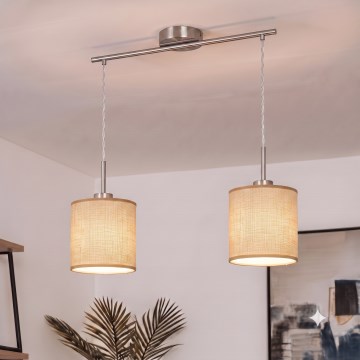 Brilagi - LED Lustr na lanku NUBILA 2xE27/60W/230V světle hnědá