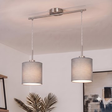 Brilagi - LED Lustr na lanku NUBILA 2xE27/60W/230V světle šedá