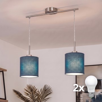 Brilagi - LED Lustr na lanku NUBILA 2xE27/60W/230V tmavě modrá
