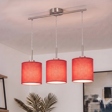 Brilagi - LED Lustr na lanku NUBILA 3xE27/60W/230V červená