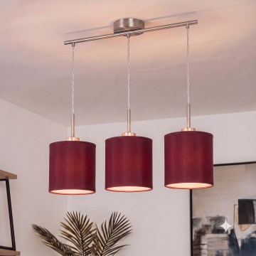Brilagi - LED Lustr na lanku NUBILA 3xE27/60W/230V pompejská červená