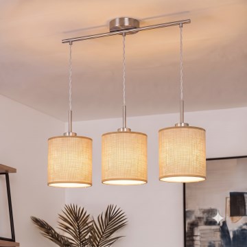 Brilagi - LED Lustr na lanku NUBILA 3xE27/60W/230V světle hnědá
