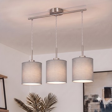 Brilagi - LED Lustr na lanku NUBILA 3xE27/60W/230V světle šedá