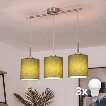 Brilagi - LED Lustr na lanku NUBILA 3xE27/60W/230V zelená