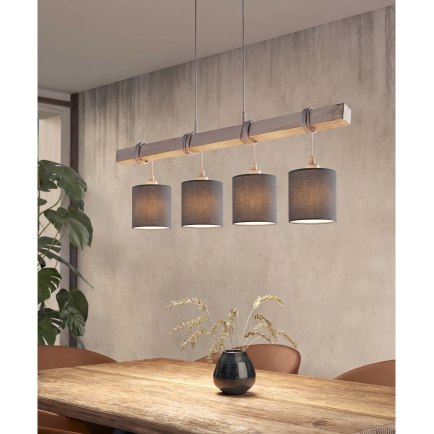 Brilagi - LED Lustr na lanku NUBILA 4xE27/60W/230V šedá/antracit