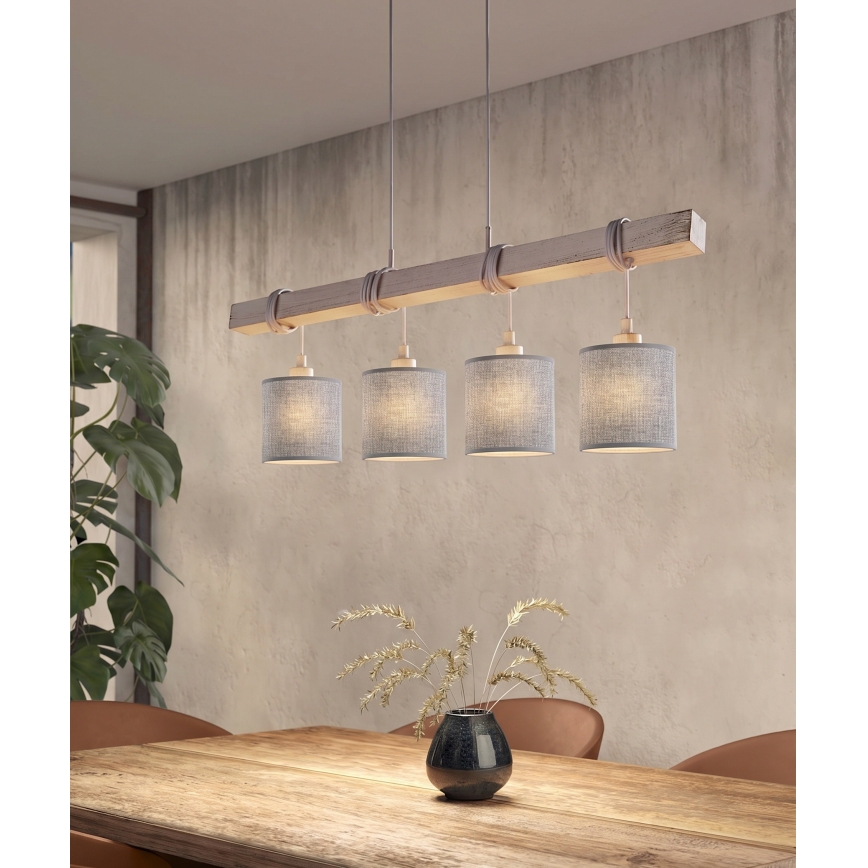 Brilagi - LED Lustr na lanku NUBILA 4xE27/60W/230V šedá