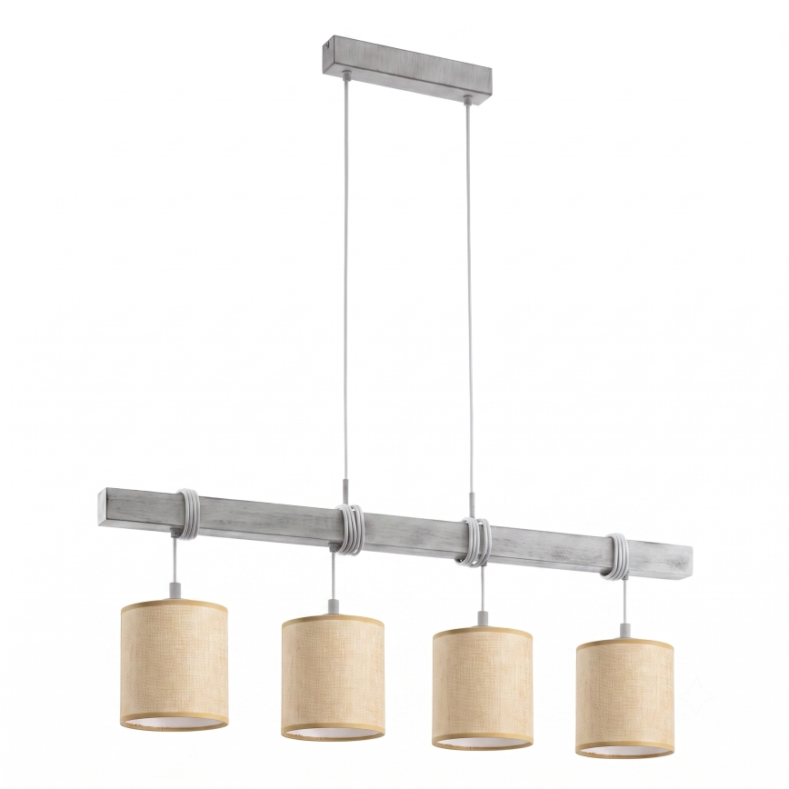 Brilagi - LED Lustr na lanku NUBILA 4xE27/60W/230V šedá/světle hnědá