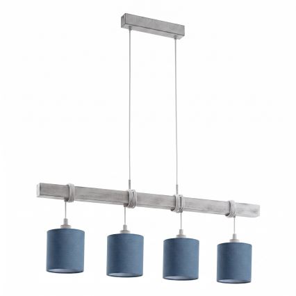 Brilagi - LED Lustr na lanku NUBILA 4xE27/60W/230V šedá/tmavě modrá