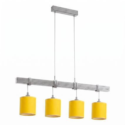 Brilagi - LED Lustr na lanku NUBILA 4xE27/60W/230V šedá/žlutá
