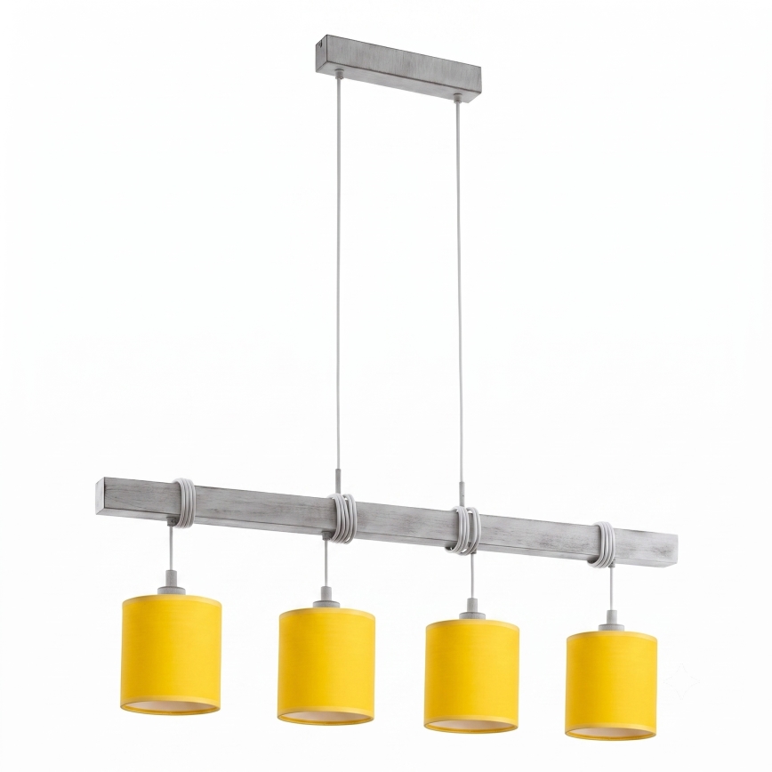 Brilagi - LED Lustr na lanku NUBILA 4xE27/60W/230V šedá/žlutá
