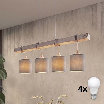 Brilagi - LED Lustr na lanku NUBILA 4xE27/60W/230V světle šedá