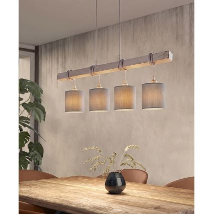 Brilagi - LED Lustr na lanku NUBILA 4xE27/60W/230V světle šedá