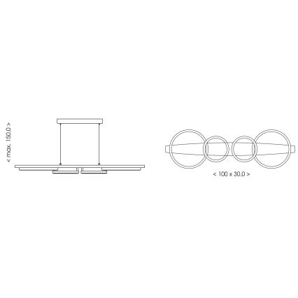 Brilagi - LED Lustr na lanku PLANK LED/35W/230V 4000K 30x100 cm dřevo
