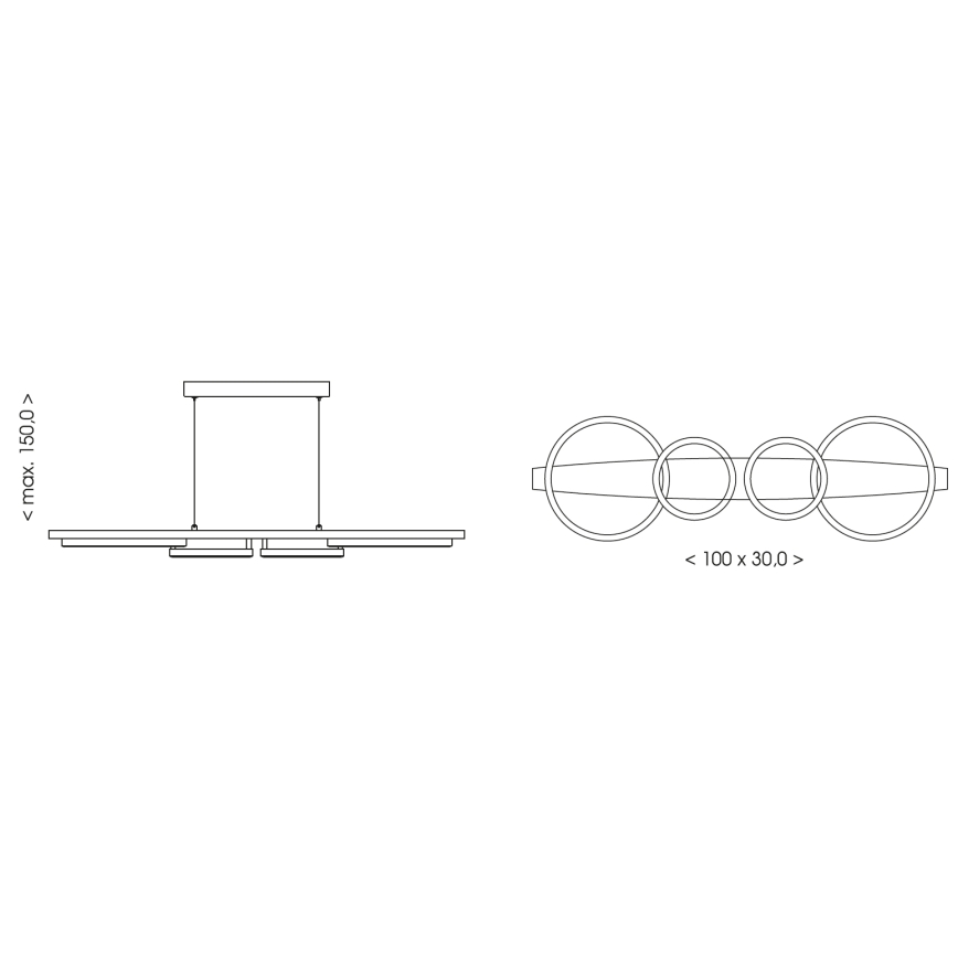 Brilagi - LED Lustr na lanku PLANK LED/35W/230V 4000K 30x100 cm dřevo