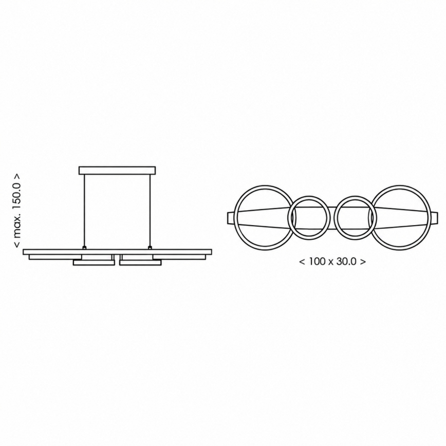 BRILAGI - LED Lustr na lanku PLANK LED/35W/230V 4000K 30x100 cm dřevo