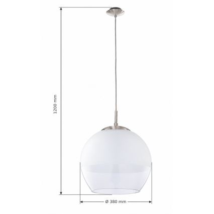 BRILAGI - LED Lustr na lanku RETRO GLASS 1xE27/60W/230V matný chrom/bílá