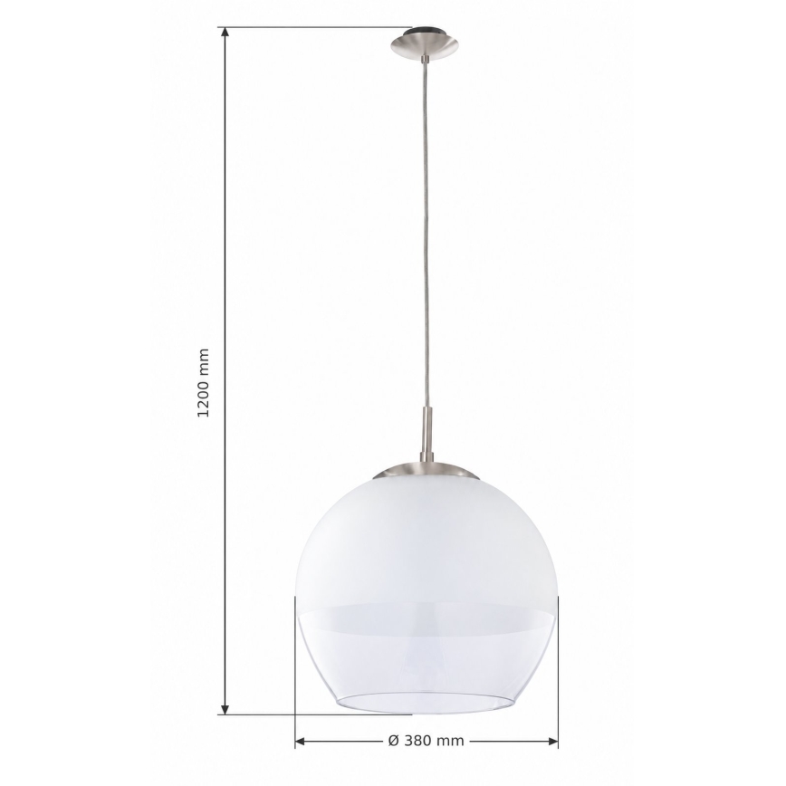 BRILAGI - LED Lustr na lanku RETRO GLASS 1xE27/60W/230V matný chrom/bílá