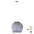 BRILAGI - LED Lustr na lanku RETRO GLASS 1xE27/60W/230V matný chrom/kouřová šedá
