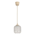 Brilagi - LED Lustr na lanku RETRO GLASS 1xE27/60W/230V pr. 14 cm béžová/bílá