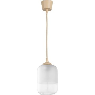 Brilagi - LED Lustr na lanku RETRO GLASS 1xE27/60W/230V pr. 14 cm béžová/bílá
