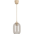Brilagi - LED Lustr na lanku RETRO GLASS 1xE27/60W/230V pr. 14 cm béžová/kouřová šedá
