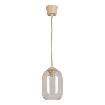 Brilagi - LED Lustr na lanku RETRO GLASS 1xE27/60W/230V pr. 14 cm béžová/kouřová šedá
