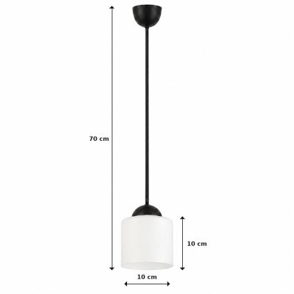 BRILAGI - LED Lustr na lanku RETRO GLASS 1xE27/60W/230V pr. 14 cm černá/bílá