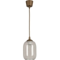 Brilagi - LED Lustr na lanku RETRO GLASS 1xE27/60W/230V pr. 14 cm hnědá/kouřová šedá