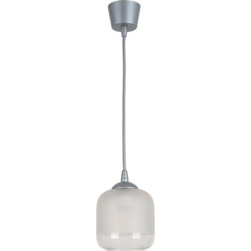 Brilagi - LED Lustr na lanku RETRO GLASS 1xE27/60W/230V pr. 14 cm stříbrná/bílá