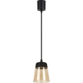 Brilagi - LED Lustr na lanku RETRO GLASS 1xE27/60W/230V pr. 15,5 cm černá/kouřová béžová